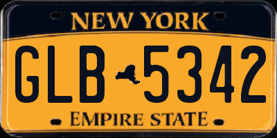 NY license plate GLB5342
