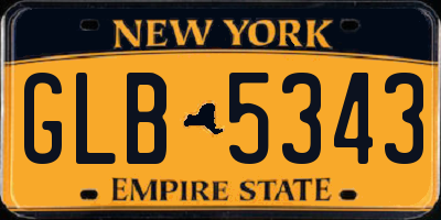 NY license plate GLB5343