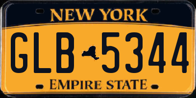 NY license plate GLB5344