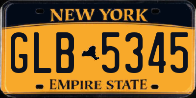 NY license plate GLB5345