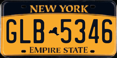 NY license plate GLB5346