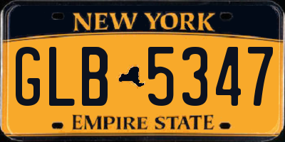 NY license plate GLB5347