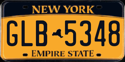 NY license plate GLB5348
