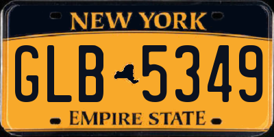 NY license plate GLB5349