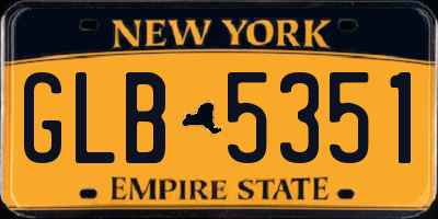 NY license plate GLB5351
