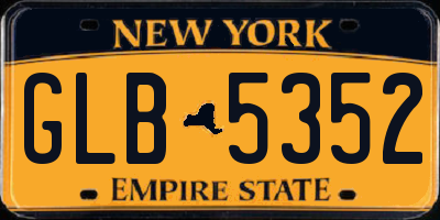 NY license plate GLB5352