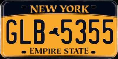NY license plate GLB5355