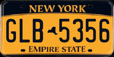 NY license plate GLB5356