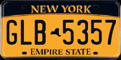 NY license plate GLB5357