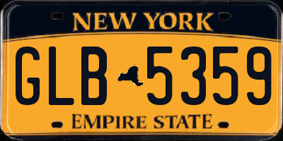 NY license plate GLB5359