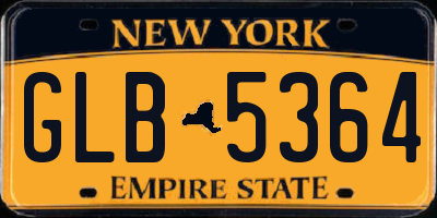 NY license plate GLB5364