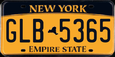 NY license plate GLB5365