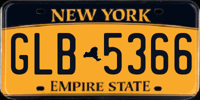 NY license plate GLB5366