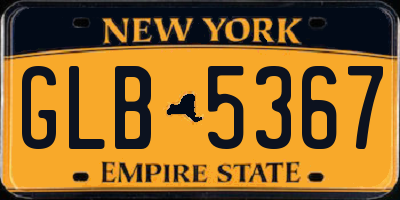 NY license plate GLB5367