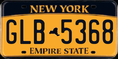 NY license plate GLB5368