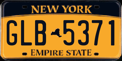 NY license plate GLB5371