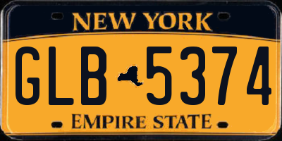 NY license plate GLB5374