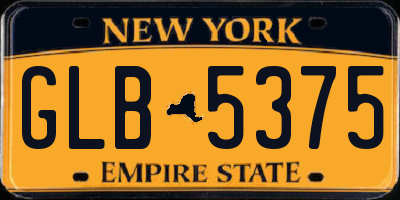 NY license plate GLB5375