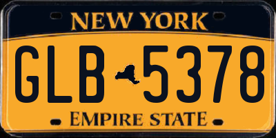NY license plate GLB5378