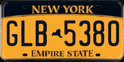 NY license plate GLB5380