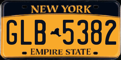 NY license plate GLB5382
