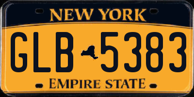 NY license plate GLB5383