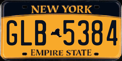 NY license plate GLB5384