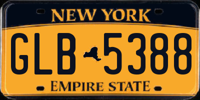 NY license plate GLB5388