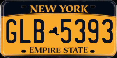 NY license plate GLB5393