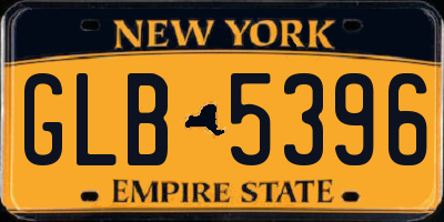 NY license plate GLB5396