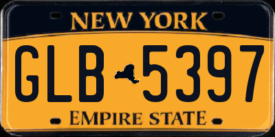 NY license plate GLB5397