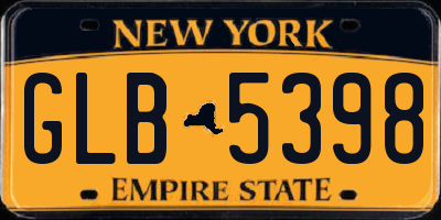 NY license plate GLB5398