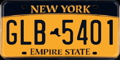 NY license plate GLB5401