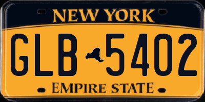 NY license plate GLB5402
