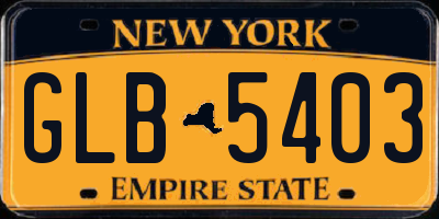 NY license plate GLB5403