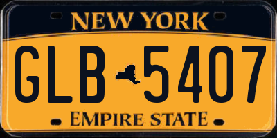NY license plate GLB5407