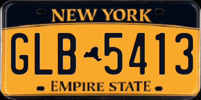NY license plate GLB5413