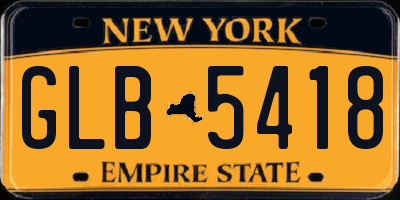 NY license plate GLB5418
