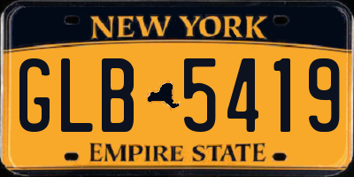 NY license plate GLB5419