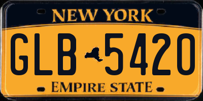 NY license plate GLB5420