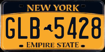 NY license plate GLB5428