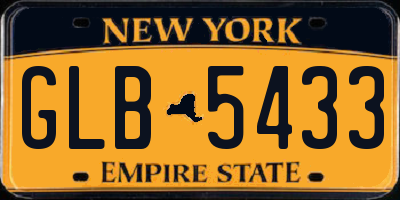 NY license plate GLB5433