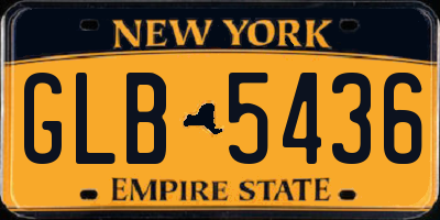 NY license plate GLB5436