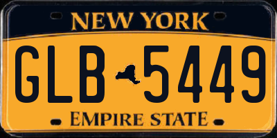 NY license plate GLB5449