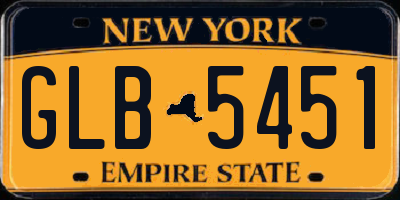 NY license plate GLB5451