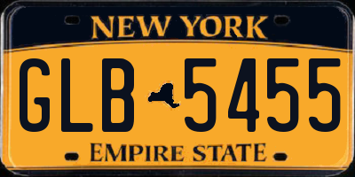NY license plate GLB5455