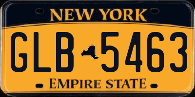 NY license plate GLB5463