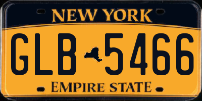 NY license plate GLB5466