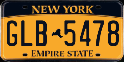 NY license plate GLB5478