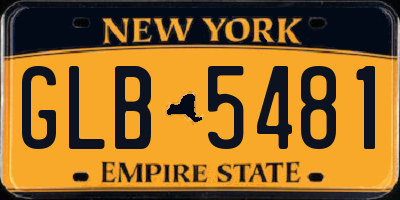 NY license plate GLB5481